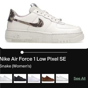 Nike Women's Sneakers - White with Snake Print